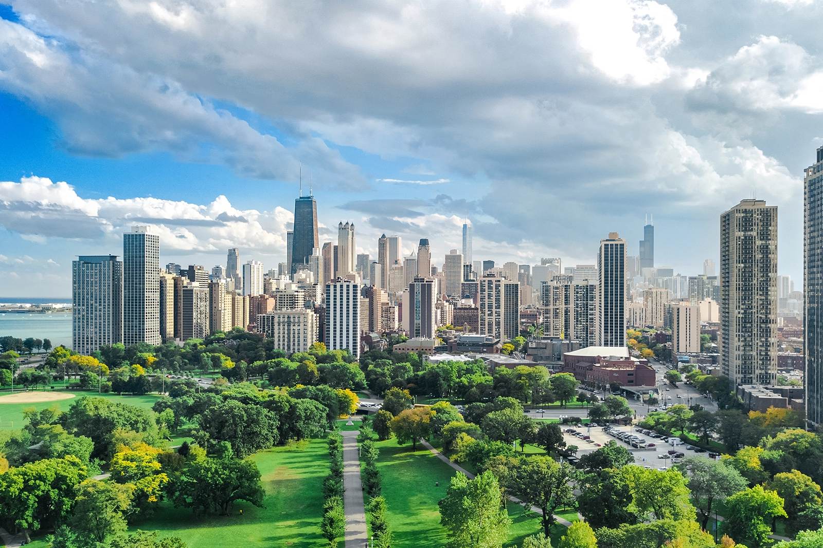 City surrounded by green