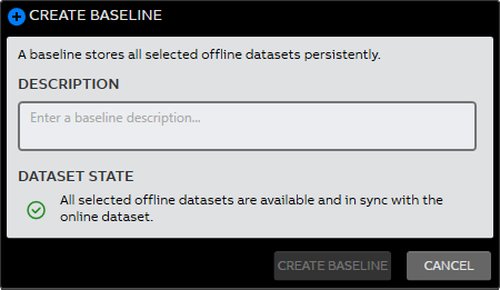 Create Baseline Dialog