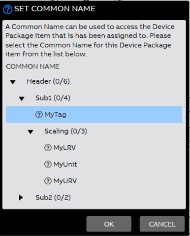 Set Common Name Dialog