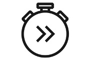 ABB stopwatch with forward pictogram