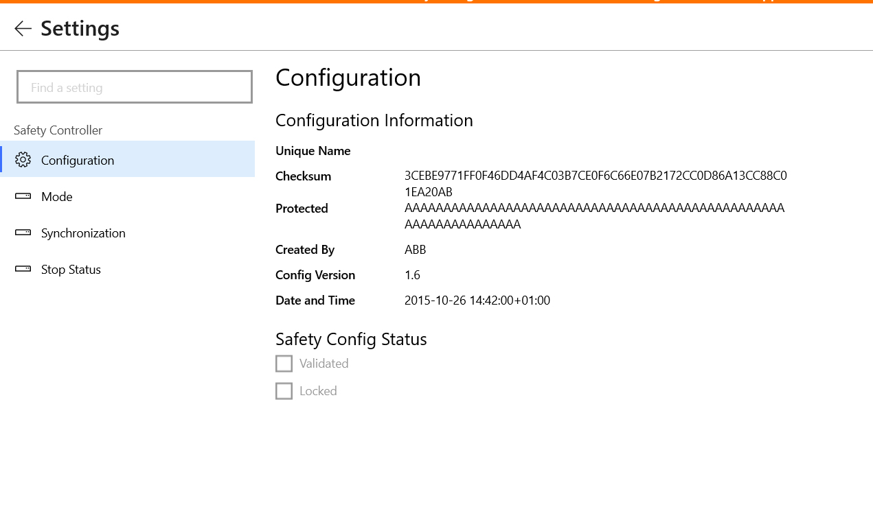 Safety Controller Synchronization auto mode setting